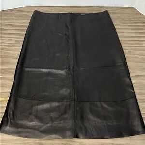 90’s MICHOU BLACK LEATHER MIDI SKIRT 12